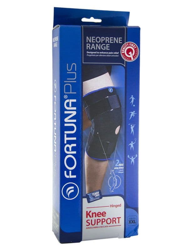 Fortuna plus - ფორტუნა პლიუსი ნეოპრენი მუხლის ფიქსატორი მეტალით-XXL