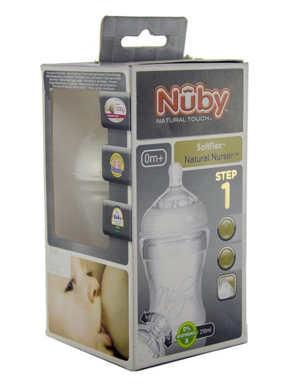 ბოთლი სილიკონის საწოვარათი 210მლ ნუბი - Nuby