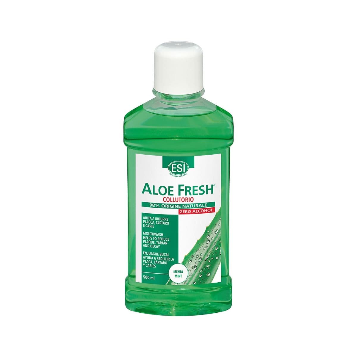 პირის ღრუს სავლები ალკოჰოლის გარეშე Aloe Fresh Mint 500 მლ ესი - ESI