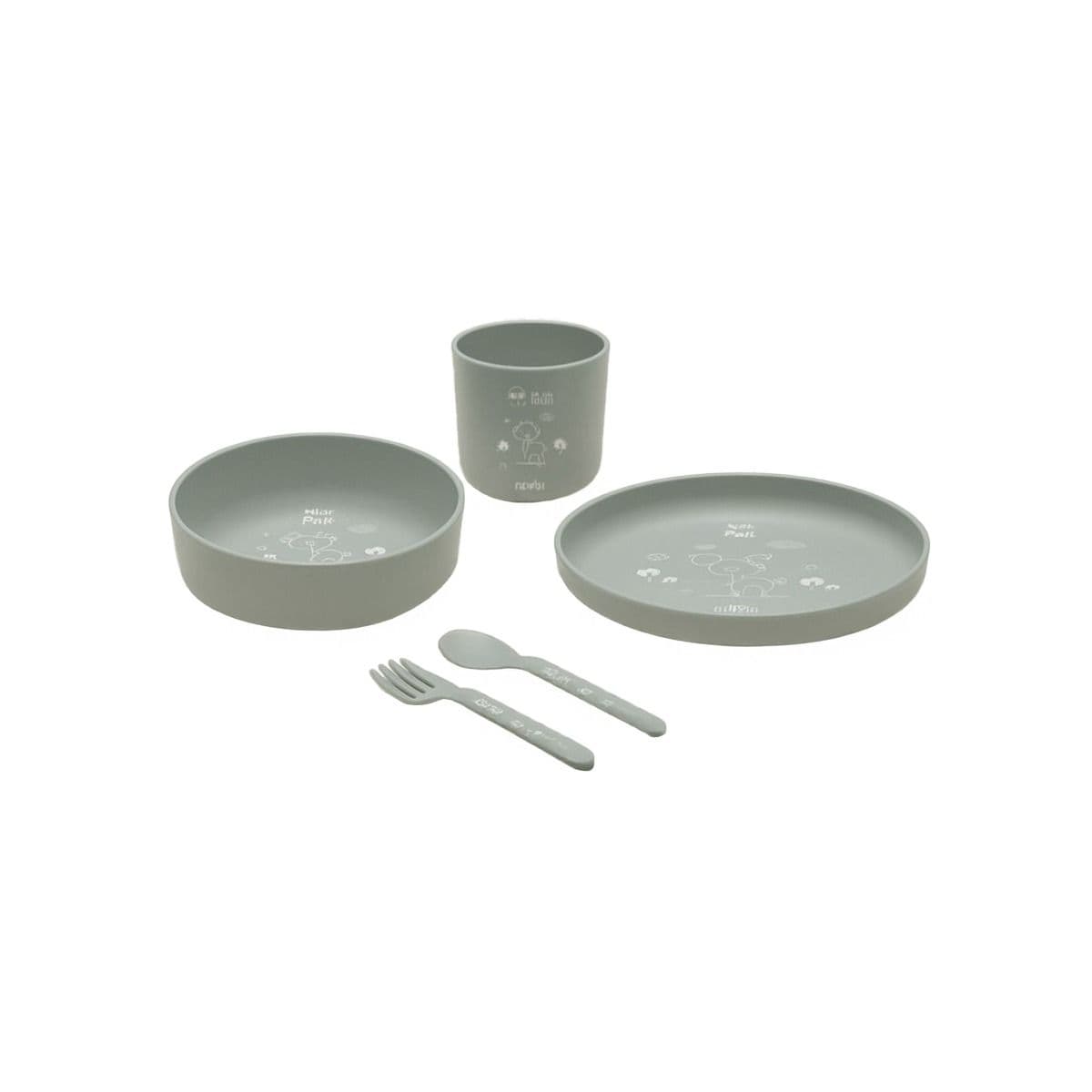 საბავშვო ჭურჭლის ნაკრები მწვანე 5176 ნუვიტა - Nuvita