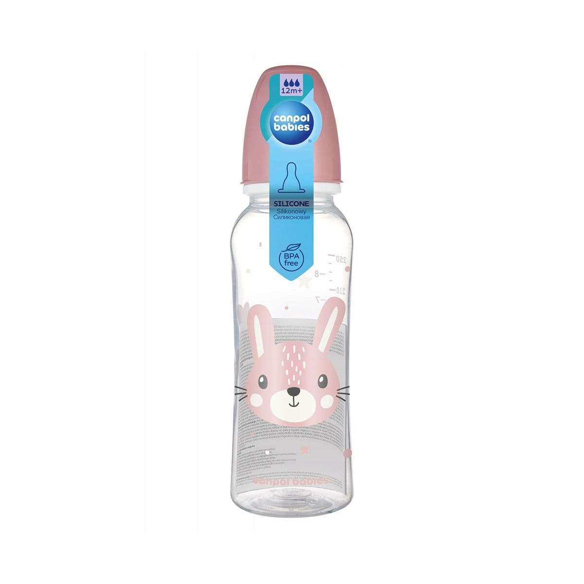 ბოთლი პლასტმასის ვარდისფერი 250 მლ 0731 კანპოლი - Canpol