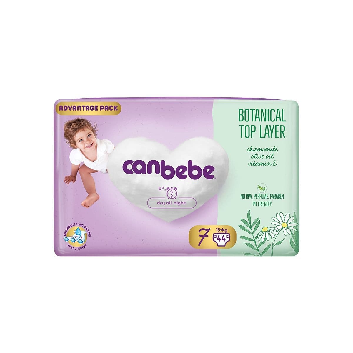საფენი ბავშვის Botanical 15+კგ 44 ცალი 5338 ქანბებე - Canbebe