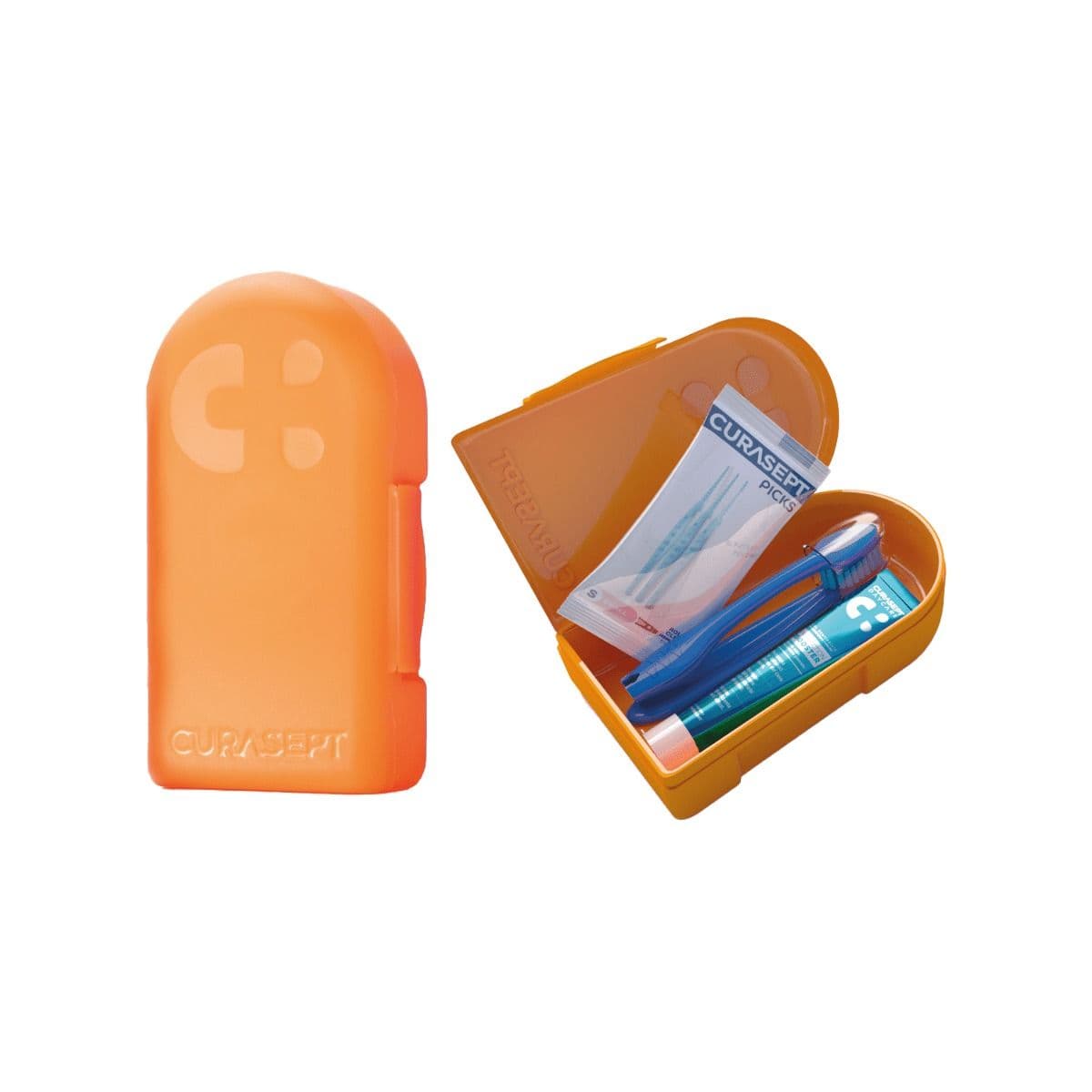 პირის ღრუს მოვლის სამგზავრო ნაკრები ნარინჯისფერი კურასეპტი - Curasept