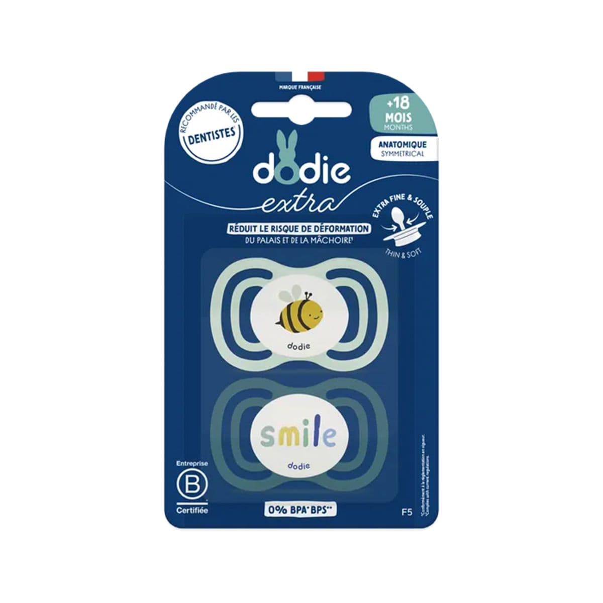 მატყუარა ანატომიური ლურჯი 18+ თვე 2 ცალი 2396 დოძიე - DODIE