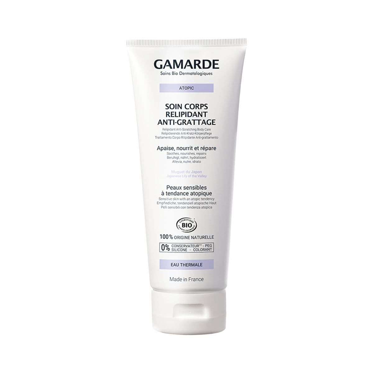 ატოპიური მგრძნობიარე კანის დამამშვიდებელი და ქავილის საწინააღმდეგო ლოსიონი 200 მლ 7691 გამაღდე - Gamarde