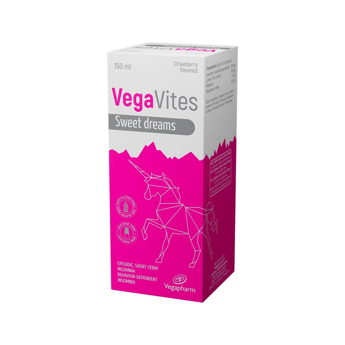 სიროფი ტკბილი ძილი მარწყვის არომატით 150მლ ვეგავიტესი - VegaVites