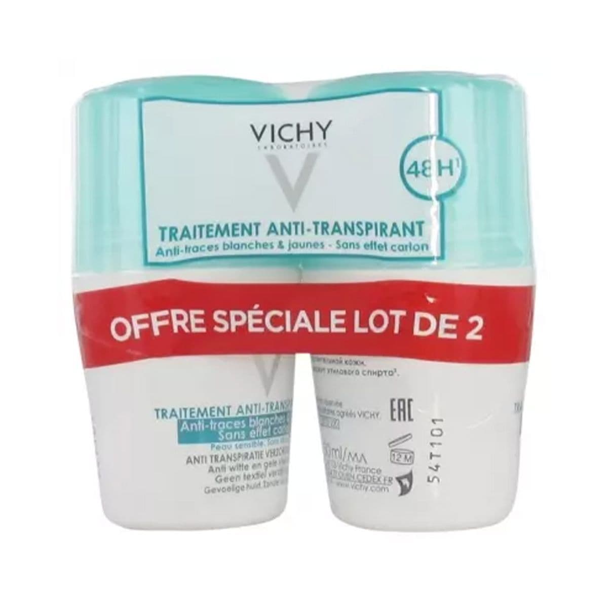 ანტიპერსპირანტი 48სთ შავი და თეთრი 2 ცალი 5462 ვიში - Vichy