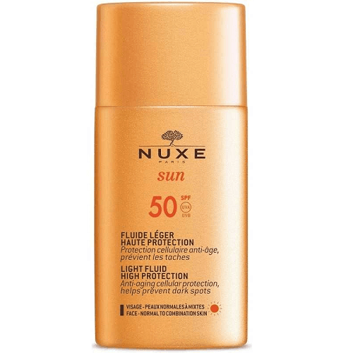 ნუქსი - SUN SHAKA მზისგან დამცავი SPF50 სახის ფლუიდი მსუბუქი 50მლ