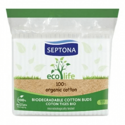 სეპტონა - ყურის ჩხირები Eco Life ბამბუკის ბიოდეგრადირებადი ცელოფანში #100