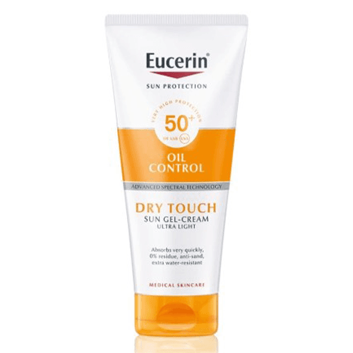 ეუცერინი - SUN Dry Touch ტანის მზისგან დამცავი SPF 50+ გელ-კრემი მსუბუქი 200მლ