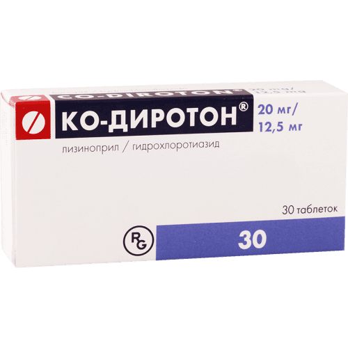 კო-დიროტონი ტაბლეტი 20მგ+12.5მგ #30