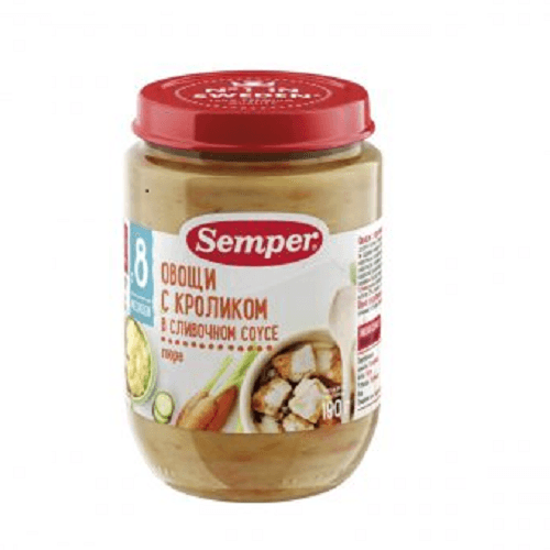 სემპერი - სადილი კურდღელი ბოსტნეულით /8თვ+/ 190გრ