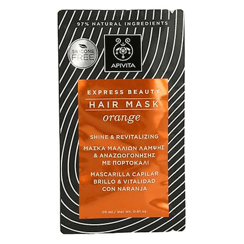 აპივიტა - თმის ნიღაბი ექსპრეს ბზინვარება ფორთოხლის ექსტრაქტით ყველა ტიპის თმის 20მლ