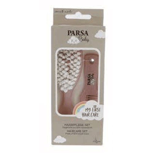 პარსა - საბავშვო სავარცხელი და ჯაგრისი ვარდისფერი