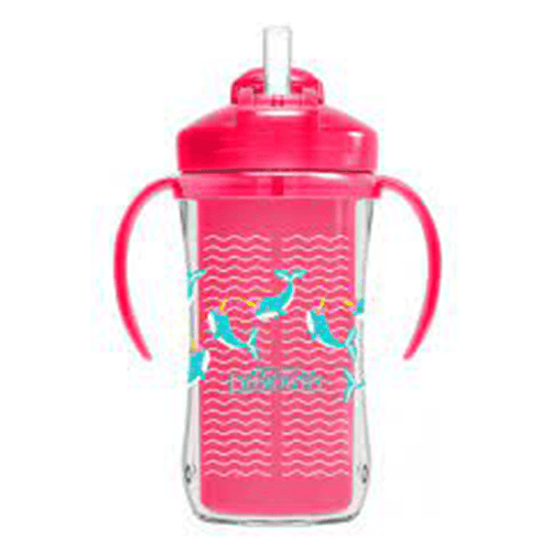 დოქტორ ბრაუნი - ჭიქა საწრუპი სახელურებით ვარდისფერი /12თვ+/ 300მლ