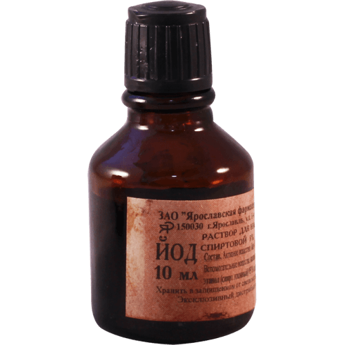 იოდის სპირტ- ხსნარი 5% 10მლ ფლაკონი მინის #1