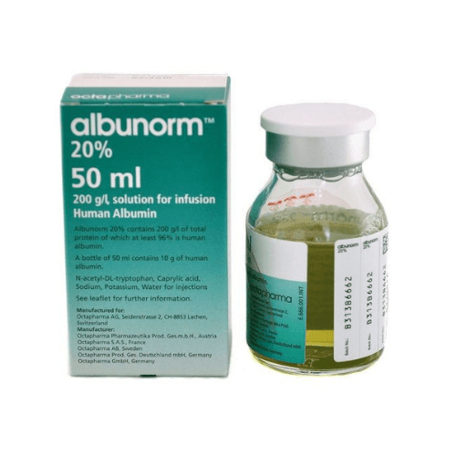 ალბუმინი (ალბუნორმი) ხსნარი საინფუზიო 20% 50მლ ფლაკონი #1