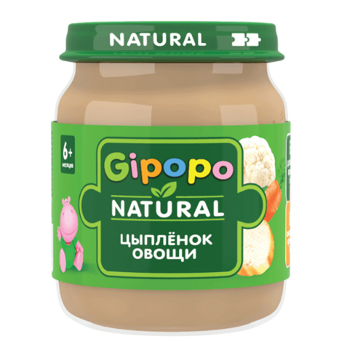 ჰიპოპო - სადილი ქათამი. ყვავილოვანი კომბოსტო და სტაფილო /6თვ+/ 100გრ