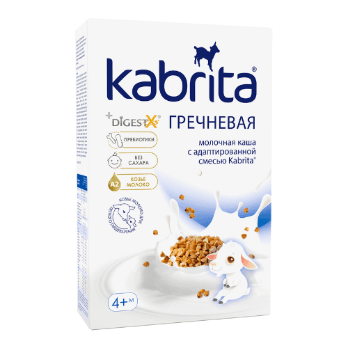 კაბრიტა - ფაფა თხის რძით. უშაქრო წიწიბურა /4თვ+/ 180გრ