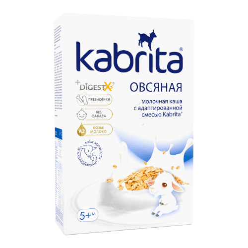 კაბრიტა - ფაფა თხის რძით. უშაქრო შვრია /5თვ+/ 180გრ