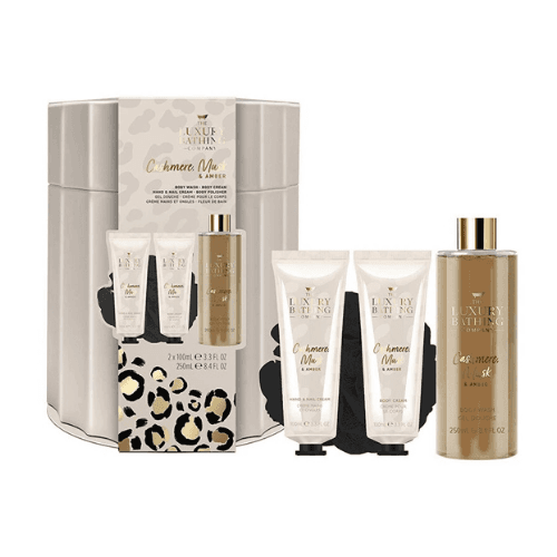 გრეის კოული - სასაჩუქრე ნაკრები Luxury Bathing შხაპის გელი/ხელის კრემი/ტანის კრემი/ღრუბელი