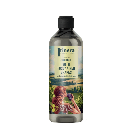იტინერა - შამპუნი Curly/Shine ხვეული თმის წითელი ყურძნის ექსტრაქტით 370მლ