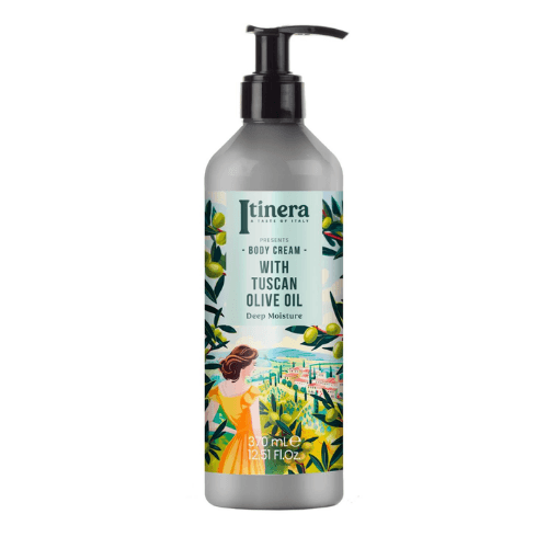 იტინერა - ტანის კრემი Deep Moisture მშრალი. მგრძნობიარე კანის ზეთისხილის ექსტრაქტით 370მლ