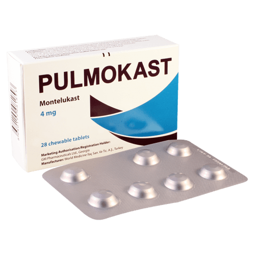 პულმოკასტი ტაბლეტი საღეჭი 4მგ #28