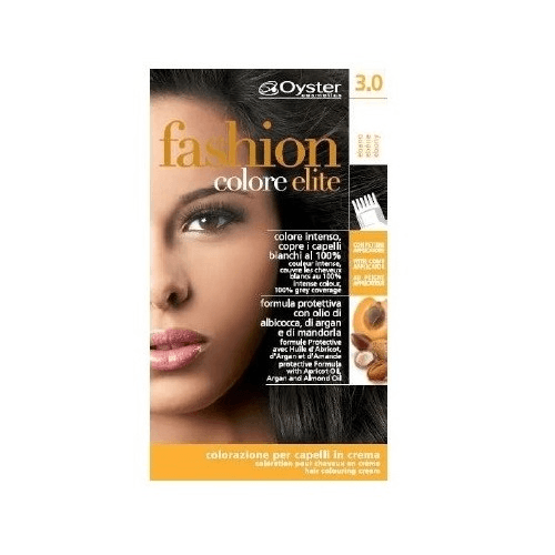 ფეშენ ელიტ - თმის საღებავი არგანის და ნუშის ზეთით 3.0 მუქი ყავისფერი