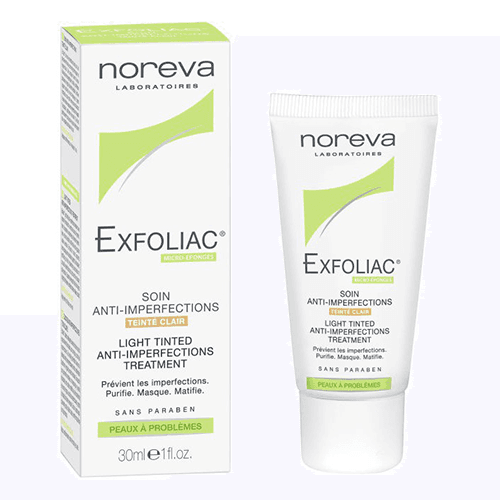 ნორევა - Exfoliac სახის კრემი ღია შეფერილობის/ნაკლოვანებების სამკურნალო 30მლ