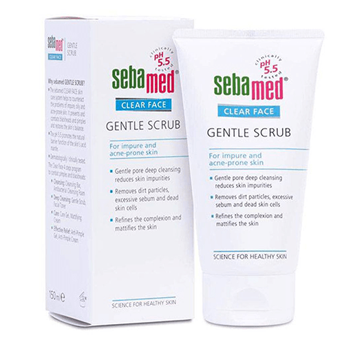 სებამედი - სახის სკრაბი მსუბუქი ექსფოლიატორი ცხიმ/კომბ/აკნესკენ მიდრეკილი კანის 150მლ