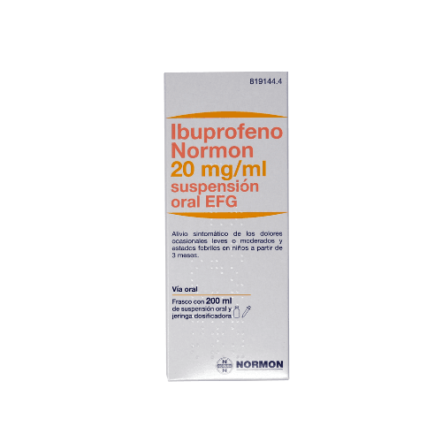 იბუპროფენი ნორმონი სუსპენზია ორალური 100მგ/5მლ 200მლ ფლაკონი #1