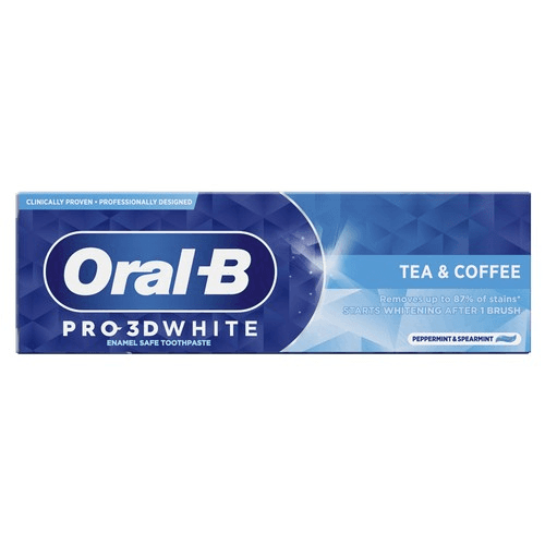 ორალ ბი - კბ/პასტა Pro-3DW მათეთრებელი. ჩაის და ყავის ლაქების საწინააღმდეგო 75მლ