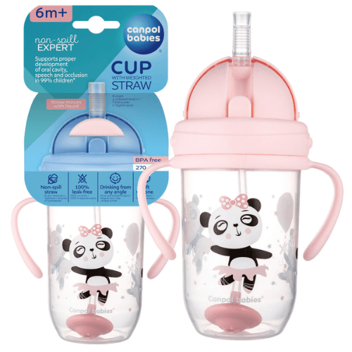 კანპოლი - ჭიქა დაუქცეველა საწრუპით 'ეგზოტიკური ცხოველები' ვარდისფერიი 270მლ 56/606