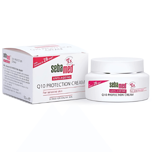 სებამედი - Q10 სახის კრემი ანტიასაკობრივი/ნაოჭსაწინააღმდეგო. დამცავი 50მლ