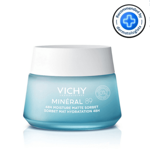 ვიში - მინერალ 89 სახის კრემი დამატენიანებელი ცხიმიანი კანის მსუბუქი 48სთ 50მლ