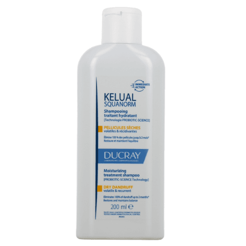 დუკრე - SQUANORM შამპუნი ქერტლის საწინააღმდეგო. დამატენიანებელი. მშრალი ტიპის თმის 200მლ
