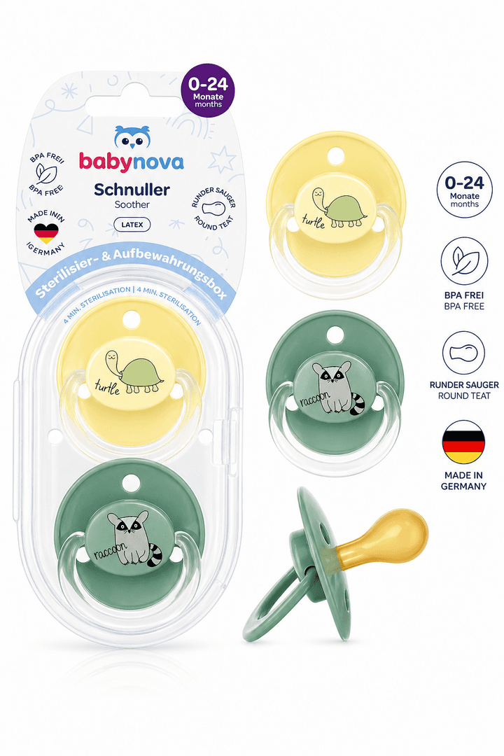 Baby Nova - ლატექსის მრგვალ თავიანი მატყუარა, სტერილიზაციის ბოქსით (2ც) (კოდი: 23360)